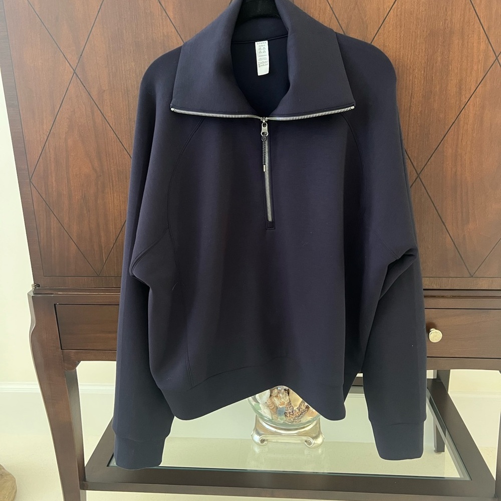 Women’s Spanx Air Essentilas Half Zip in Navy